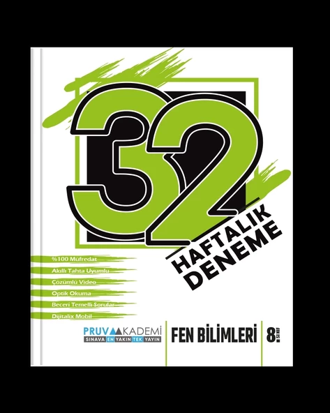 Pruva Akamemi Yayıncılık 8. Sınıf Fen Bilimleri 32 Haftalık Deneme