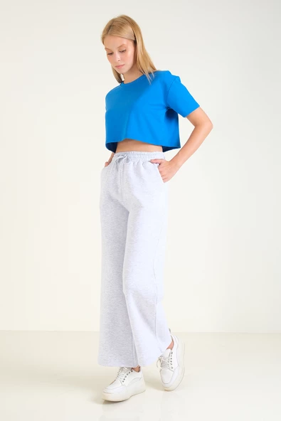 Kadın 3 İp Şardonlu Eşofman Altı Gri - 3