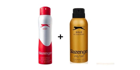 Slazenger Kırmızı Kadın Sprey Deodorant 150 Ml+Slazenger Activesport Gold Erkek Sprey Deodorant 150 Ml--2'li Set