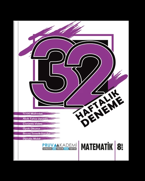 Pruva Akamemi Yayıncılık 8. Sınıf Matematik 32 Haftalık Deneme