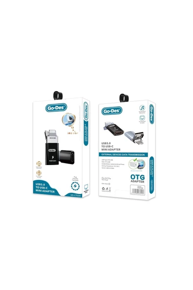 Des GD-CT029 PD30W GaN Teknolojili Type-C to Lightning & USB-A OTG Çok Yönlü Dönüştürücü Adaptör