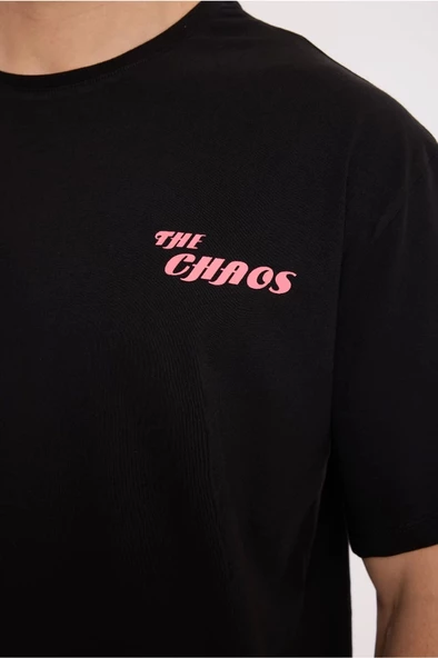 Black CHAOS HALF-RELAX TEE - 2