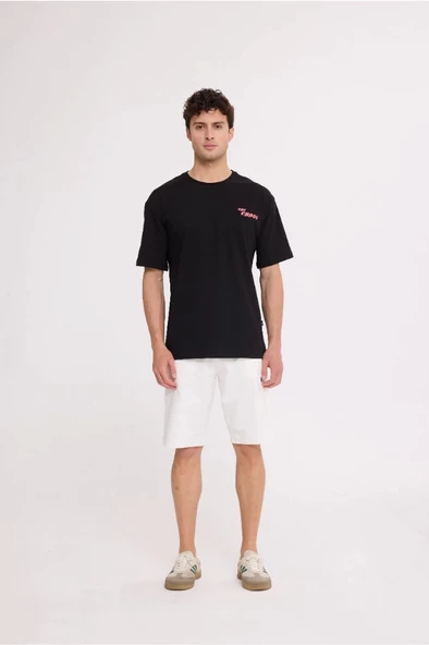 Black CHAOS HALF-RELAX TEE - 5