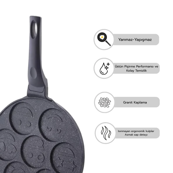 2 Parça Twn Krep Tava & Pankek Tava 26 Cm - Resim 3