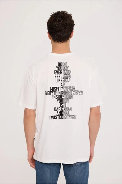 White MISFIT HALF-RELAX TEE - 3