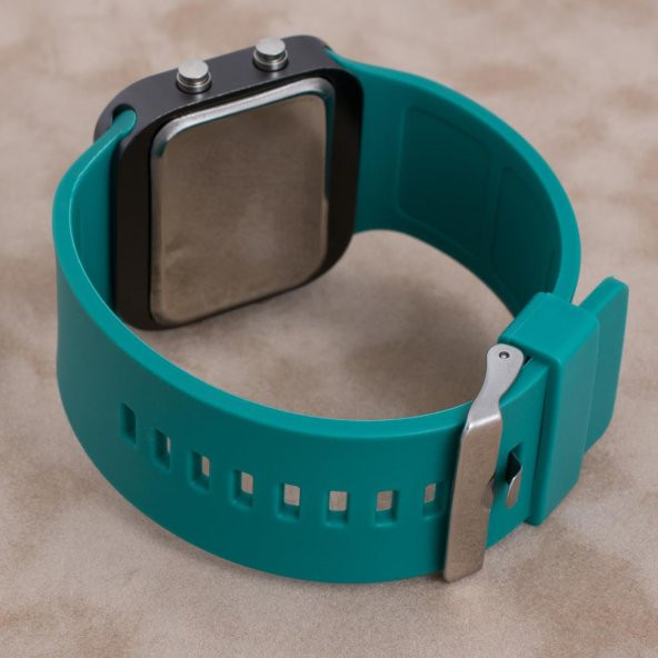 SaaTTino Petrol Yeşili Silikon Kordonlu Dijital Unisex Bayan Kol Saati ST-303954 - Resim 3