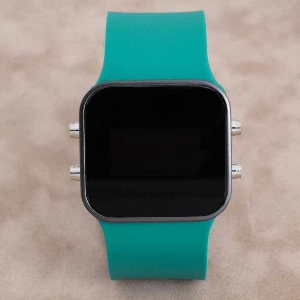 SaaTTino Petrol Yeşili Silikon Kordonlu Dijital Unisex Bayan Kol Saati ST-303954 - Resim 4