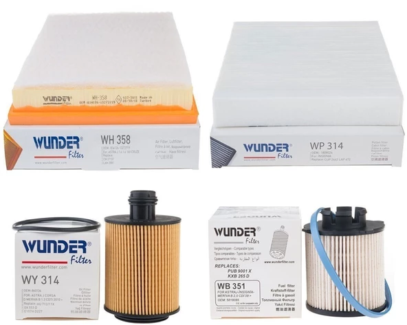 Chevrolet Yeni Aveo 1.3 Dizel Bakım Filtre Seti Wunder