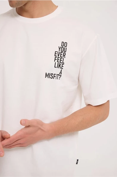 White MISFIT HALF-RELAX TEE - 2