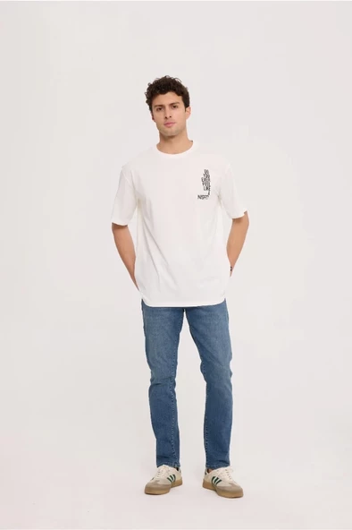 White MISFIT HALF-RELAX TEE - 4