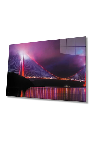 Istanbul Boğazı Manzara 4mm Dayanıklı Dekoratif ve Modern Cam Tablo Temperli Cam