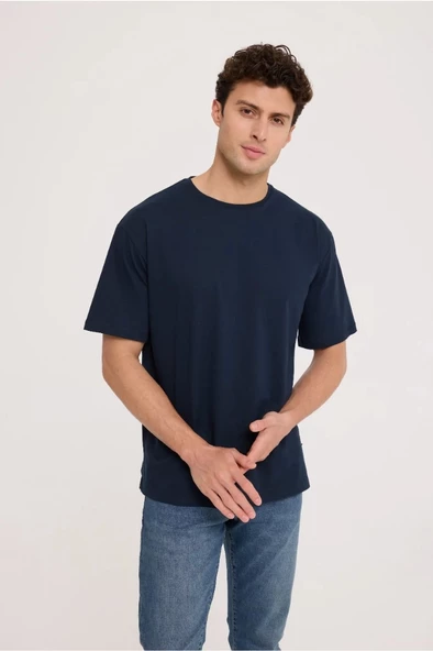 Navy MATH HALF-RELAX TEE - Resim 2