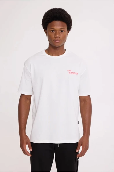 White CHAOS HALF-RELAX TEE - Resim 4