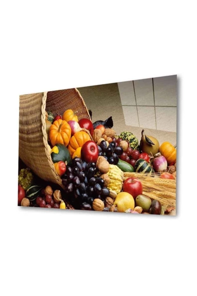 Meyveler Dekoratif ve Modern Cam Tablo 4mm Dayanıklı Temperli Cam ürün görseli