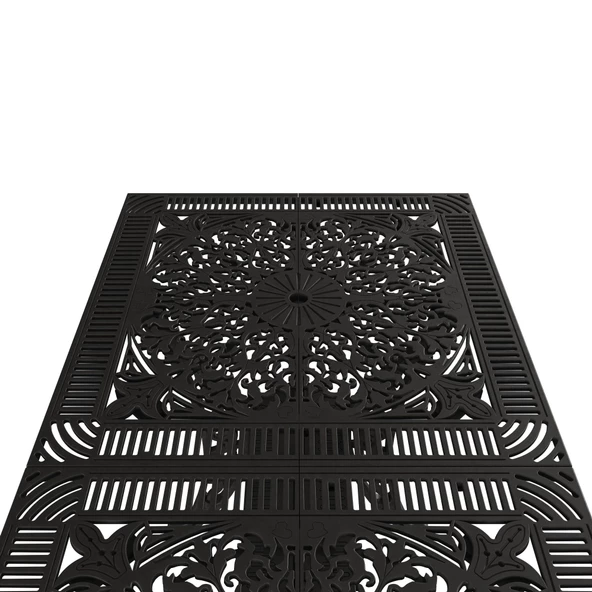 Ferforje görünümlü Istanbul Dikdörtgen Masa Balkon, Bahçe Masası - 11