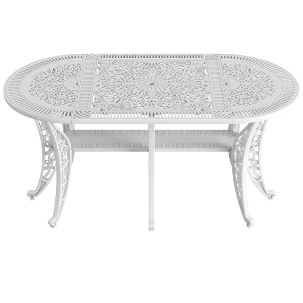 Ferforje görünümlü Istanbul Oval Masa Balkon, Bahçe Masası - 3