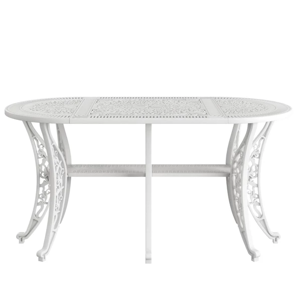 Ferforje görünümlü Istanbul Oval Masa Balkon, Bahçe Masası - 4