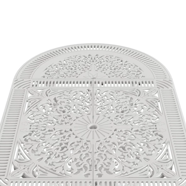 Ferforje görünümlü Istanbul Oval Masa Balkon, Bahçe Masası - 12