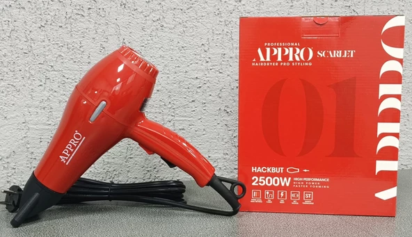 Technow Appro Classic 5000 2500 Watt Profesyonel Saç Kurutma Fon Makinesi Kırmızı