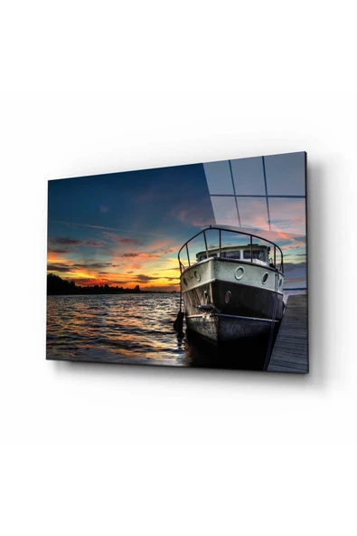 Deniz Gemi Manzara Dekoratif ve Modern Cam Tablo 4mm Dayanıklı Temperli Cam ürün görseli