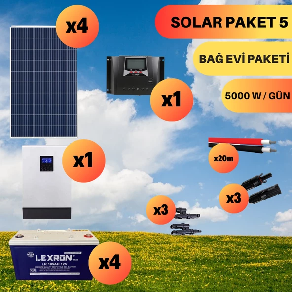 UrlaSolar Polikristal Bağ Evi Paketi (PAKET 5)