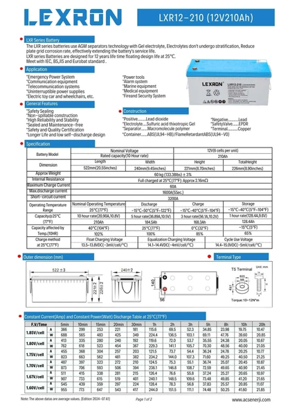 Lexron 210AH 210A 12V NANO KARBON JEL AKÜ - Resim 4