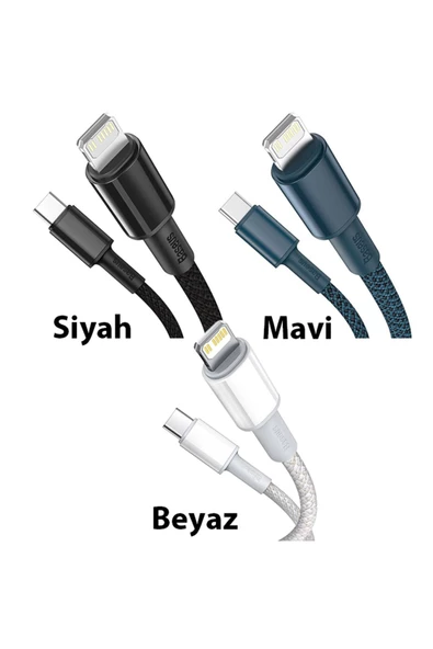 Density Braided 20w Type-c To Iphone Lightning Hızlı Şarj Ve Data Kablosu 1m