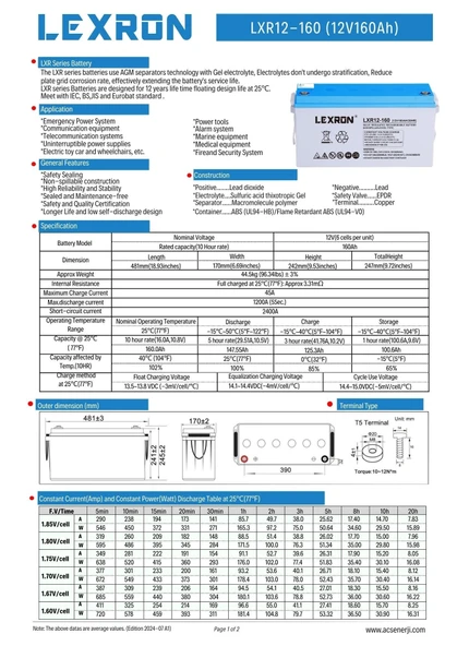 Lexron 160AH 160A 12V NANO KARBON JEL AKÜ - Resim 4
