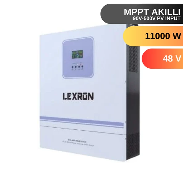 LEXRON 11 KW 11000 W  WATT 2 X 100A  TAM SINUS MPPT AKILLI INVERTER 120-500V HV