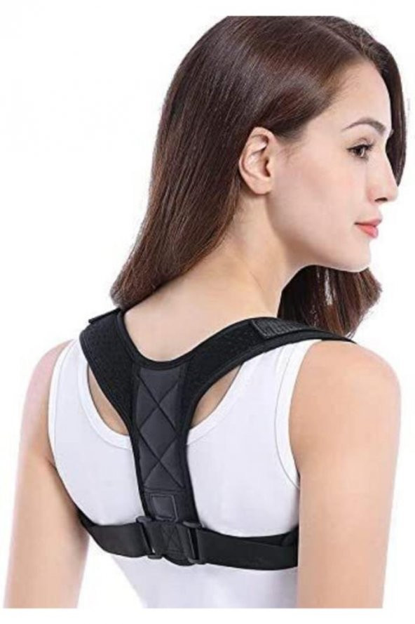 Unisex Deri Desenli Kemerli Ortopedik Omuz Dik Duruş Korsesi Medikal Dik Duruş Aparatı - Resim 2