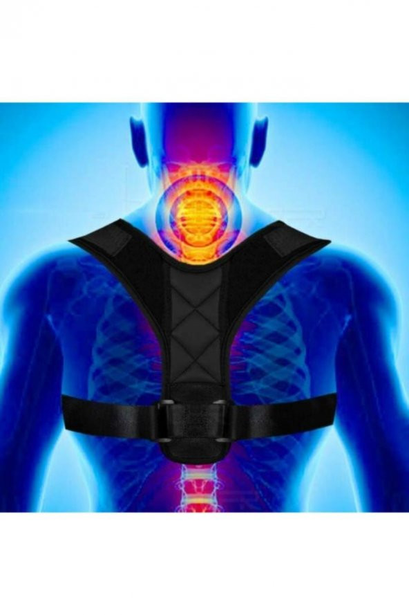 Unisex Deri Desenli Kemerli Ortopedik Omuz Dik Duruş Korsesi Medikal Dik Duruş Aparatı - Resim 4