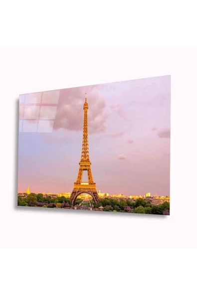 Eyfel Kulesi Dekoratif ve Modern Cam Tablo 4mm Dayanıklı Temperli Cam