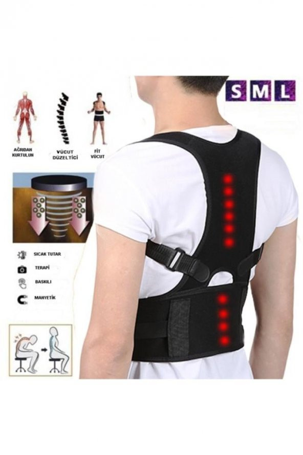 Kamburluk Önleyici Posturex Manyetik Dik Duruş Korsesi Ayarlanabilir Yeni Nesil Dik Durma - Resim 4