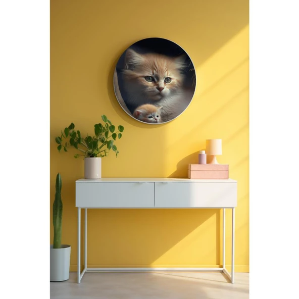 Yuvarlak Sanatsal, Dekoratif Baskı Dekoratif ve Modern Cam Tablo 121
