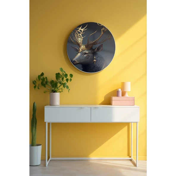 Yuvarlak Sanatsal, Dekoratif Baskı Dekoratif ve Modern Cam Tablo 123