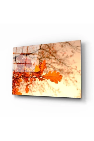 Yaprak 2 Dekoratif ve Modern Cam Tablo