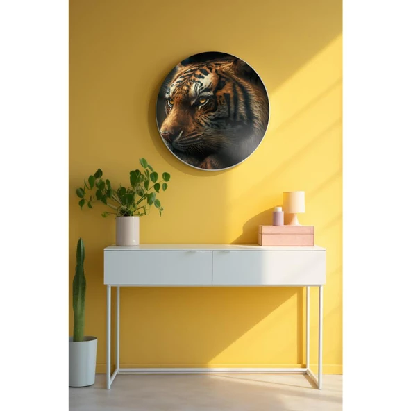 Yuvarlak Sanatsal, Dekoratif Baskı Dekoratif ve Modern Cam Tablo 120