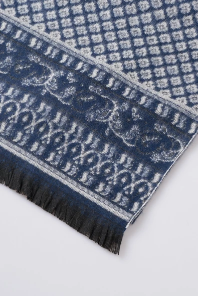 İnce Dokulu Desenli Viskon Şal Kaşkol Atkı - 3