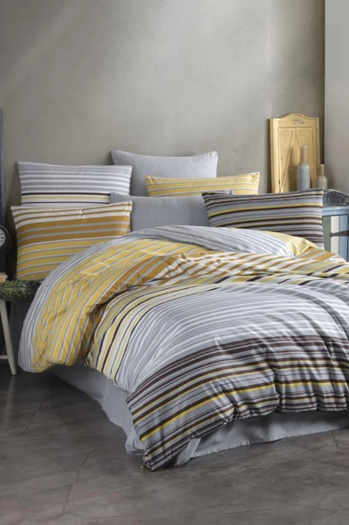 Rola Çift Kişilik Nevresim Takımı Gri ürün görseli