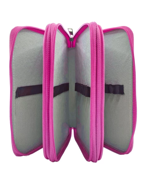 XL Jumbo Model Unicorn Bahar Kalem Kutusu Organizer Kalemkutu 3 Bölmeli Kalemlik Pembe - Resim 5