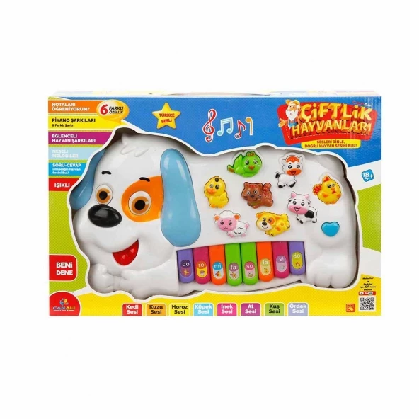 Çiftlik Hayvanları Sesli ve Işıklı Köpek Piyano İnek Piyano - 3