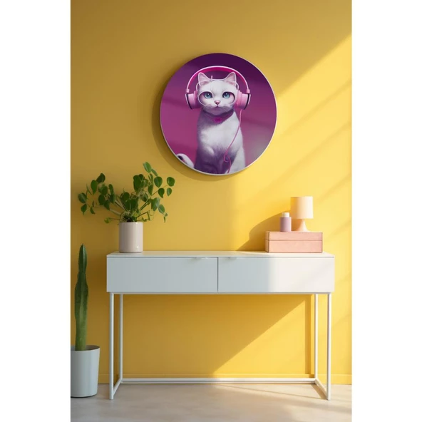 Yuvarlak Sanatsal, Dekoratif Baskı Dekoratif ve Modern Cam Tablo 137 ürün görseli