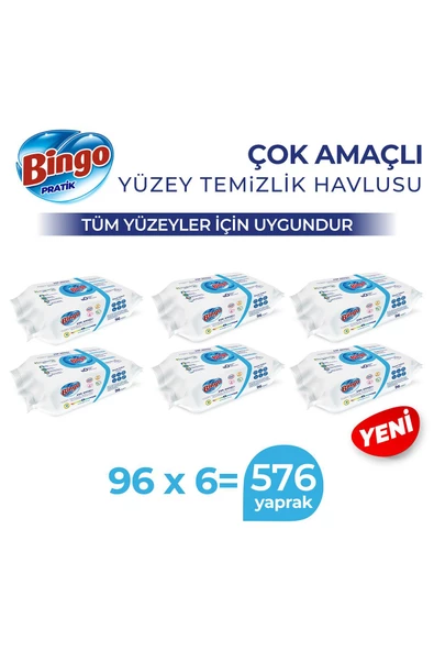 Pratik Yüzey Temizlik Havlusu Beyaz Sabun 96x6 (576 YAPRAK) - 2