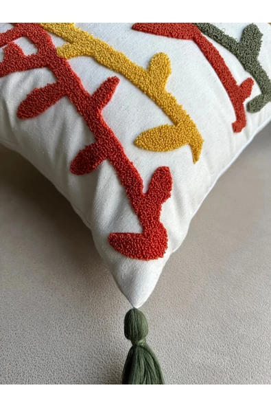 NİVEMESHOME DEKORATİF NAKIŞLI KIRLENT KILIFI 45X45 - 2