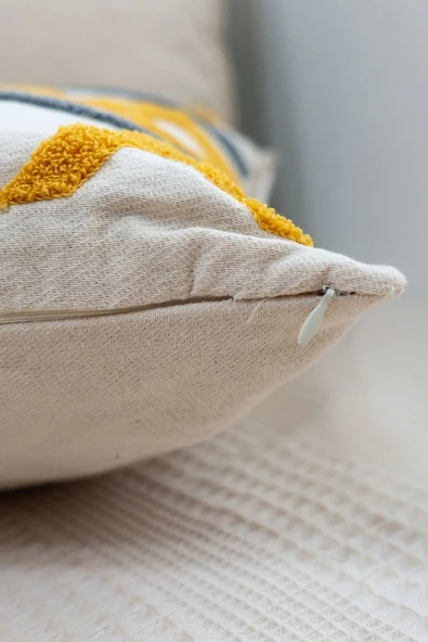 NİVEMESHOME DEKORATİF ÇİÇEK NAKIŞLI KIRLENT KILIFI 45X45 - 3