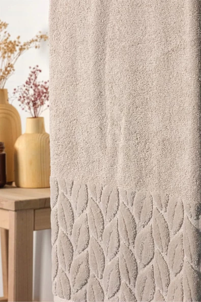 NİVEMESHOME 632 BEJ 90X150 HAZAL BANYO HAVLUSU NURPAK - 3