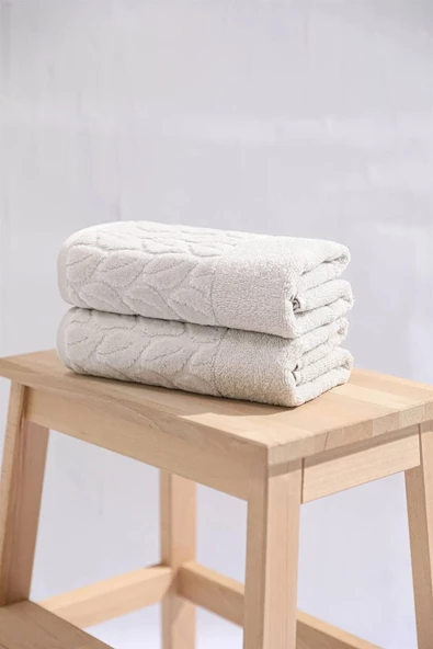 NİVEMESHOME 249 HAZAL AÇIK GRİ JAKARLI HAVLU NURPAK - 5