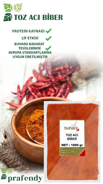BUHARA TOPTAN TOZ ACI BİBER 1 KG x 10 Ad - 10 KG - 2