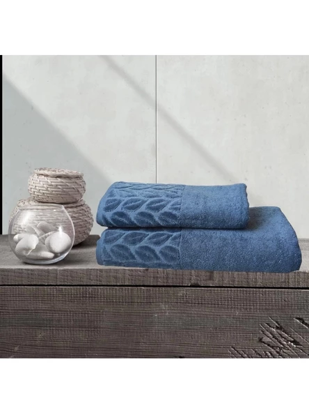 NİVEMESHOME 632 MAVİ 90X150 HAZAL BANYO HAVLUSU NURPAK - 2