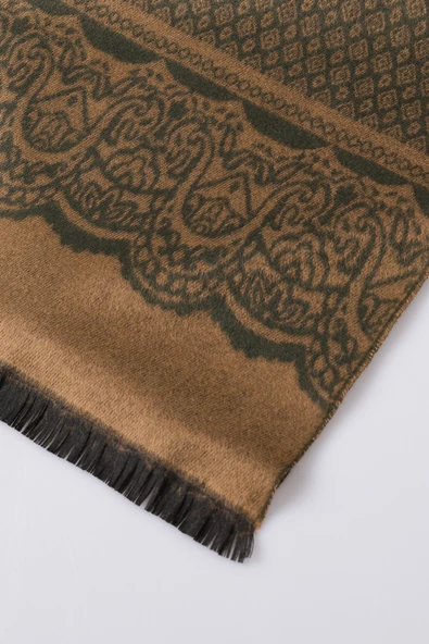 İnce Dokulu Desenli Viskon Şal Kaşkol Atkı - 3